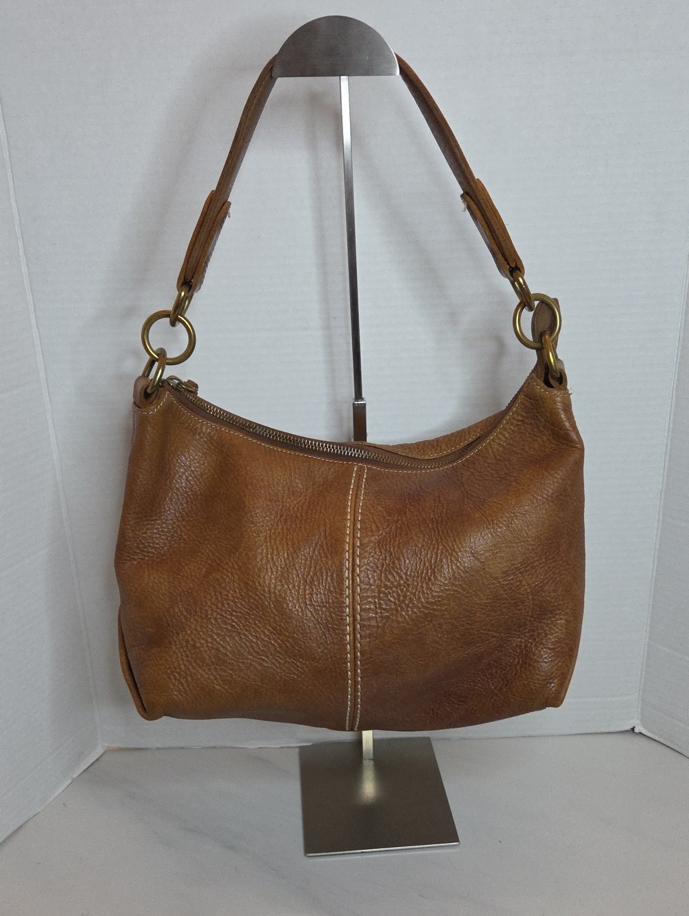 Roots Tan Brown Leather Shoulder Bag